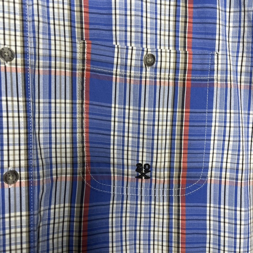 TwentyX Wrangler Button Down S/S Blue Plaid Western Rancher XL - Picture 4 of 14